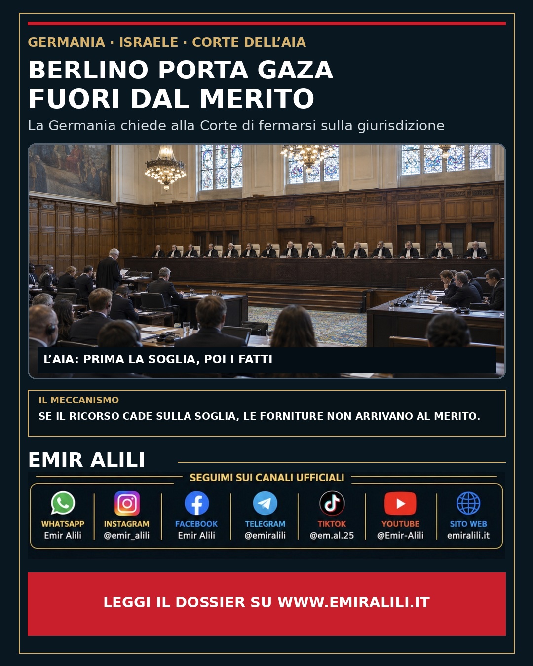 Copertina del dossier Berlino porta Gaza fuori dal merito