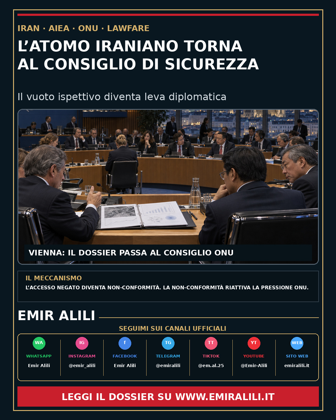 Copertina del dossier L’atomo iraniano torna al Consiglio di Sicurezza