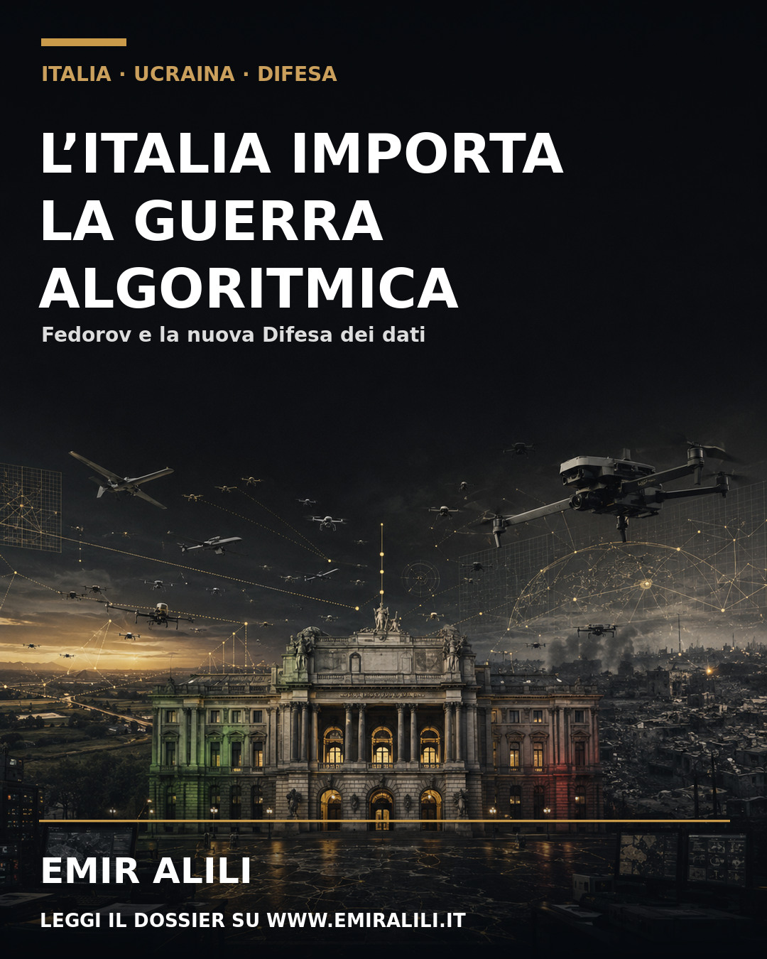 Copertina del dossier L’Italia importa la guerra algoritmica