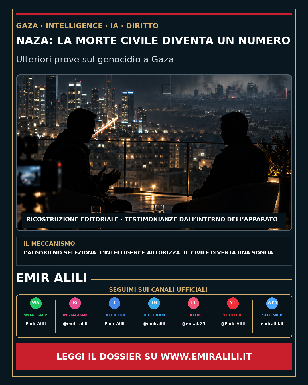 Copertina del dossier NAZA: la morte civile diventa un numero