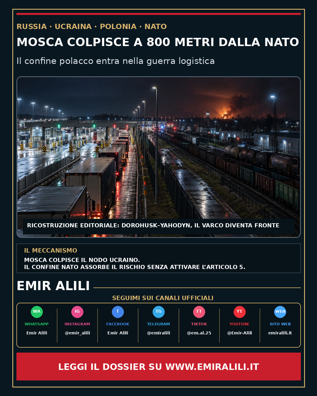 Copertina del dossier Mosca colpisce a 800 metri dalla NATO