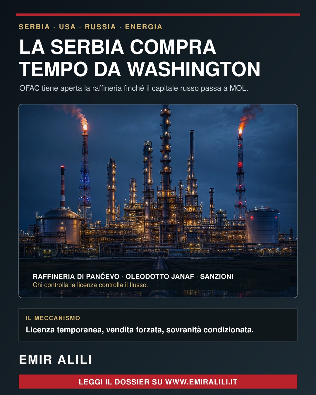 Copertina del dossier La Serbia compra tempo da Washington