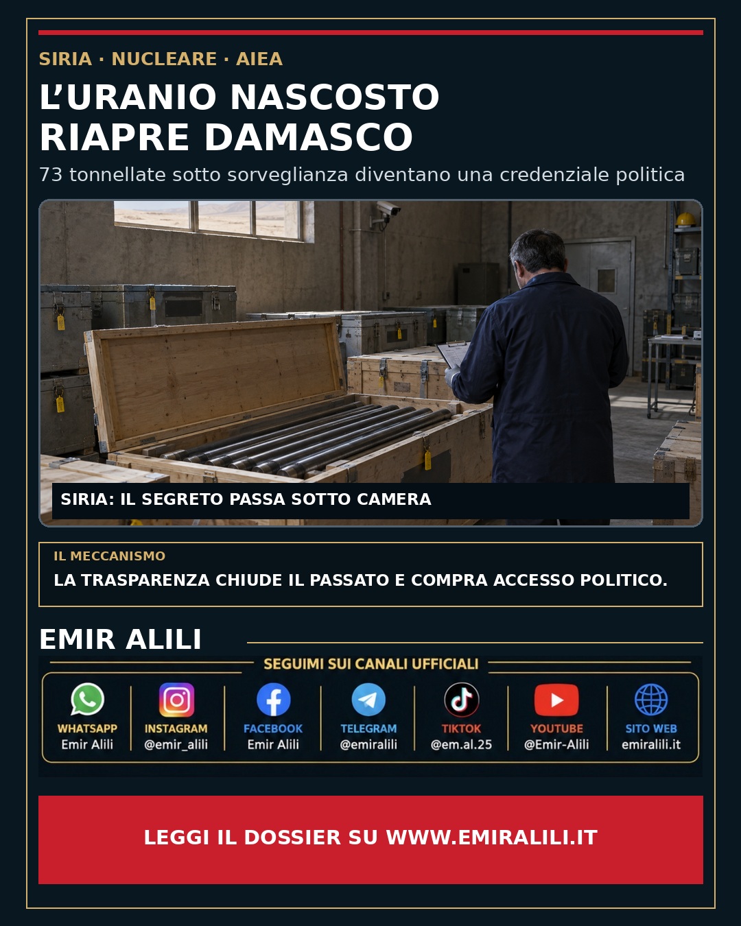 Copertina del dossier L’uranio nascosto riapre Damasco